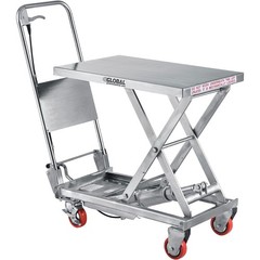 27-1/2″ x 17-1/2″ Stainless Steel Mobile Scissor Lift Table 400 Lb. Cap.
