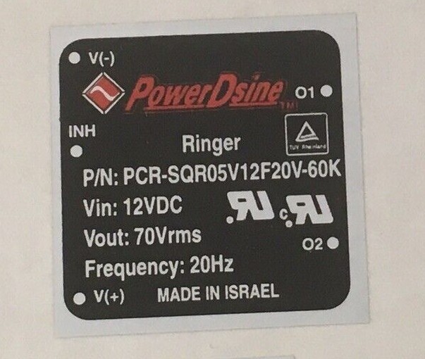 New RINGING GENERATOR PCR-SQR05V12F20V-60K In: 12 VDC Out: 70 Vrms 20Hz