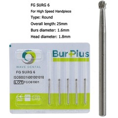 WAVE Dental Surgical Round Burs 2 4 6 8 FG SURG Long 25mm Carbide Bur High Speed