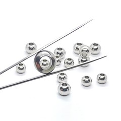 Silver Stainless Steel Beads Round Ball 3mm 4mm 5mm 6mm 7mm 8mm 9-12mm With Hole