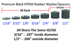 120pcs EPDM Rubber Spacers Washers Kit DIY Kydex Gun Holster Knife Sheath Making