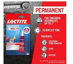 Threadlocker 271 Red Permanent Nut and Bolt Adhesive 0.20 Oz. (Each)