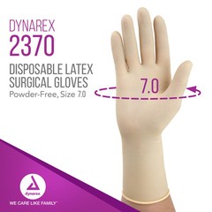 Dynarex Sterile Latex Surgical Gloves Disposable 50 Count Pack of 1