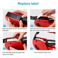 8-Digit Price Tag Gun Marking Machine with Sticker Labels & Ink Roller