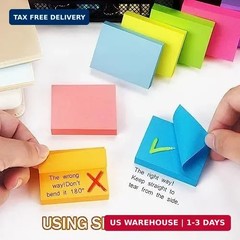 Winner Aura Sticky Notes 1.5×2 inch Bright Colors Self-Stick Pads 8 Pads/Pack 10