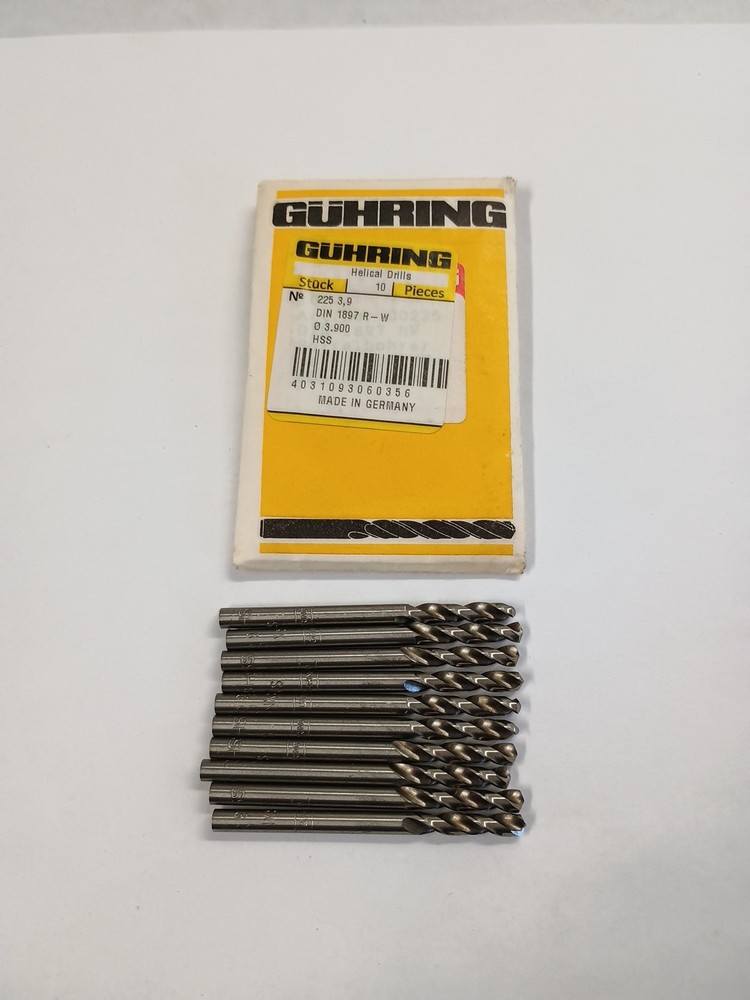Drill Bits GUHRING 3.9mm HSS Helical # 225 3,9 10 pc pack