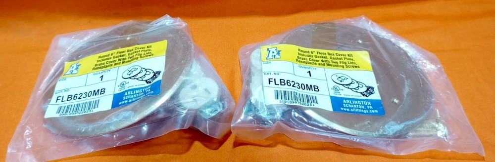 Lot Of 2 Arlington FLB6230MB Round 6″ Floor Box Cover Kit