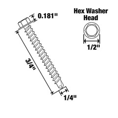 #14 X 3/4 In. Hex Head Zinc Plated Sheet Metal Screw (50-Pack)