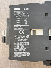 ABB A40-30-01 Contactor, 3NO + 1NC, 120VAC Coil, Ith = 65A, 30HP@480V
