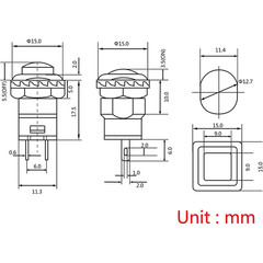 12Mm Mini Latching Push Button on off Switch Prewelded Wire,Self-Locking Micro r