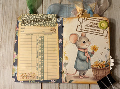 Junk Journal Handmade Booklet Book Vintage “Forest Animals” Pockets, Ephemera