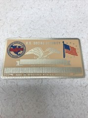 NEW Vintage SSN Social Security Card Metal USA Union AFL – CIO
