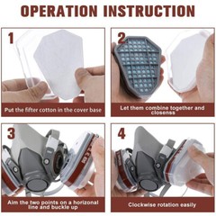 7 IN 1 Gas Mask Half Face Respirator Paint Spray Chemical Facepiece Safety 6200