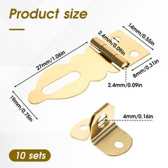 10 Pcs Mini Padlock Hasp Decorative Hasps Gold Metal Latch with Screws for…