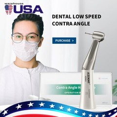 AZDENT Dental 1:1 Direct Drive Slow Speed Contra Angle Handpiece Push Button