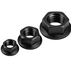Metal Spacers Online M8 x 1.25 Thread Flange Nuts – 10 Pack Black Zinc Steel,…