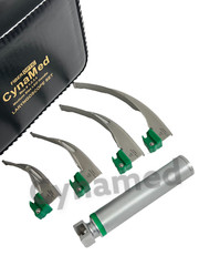 New Fiber Optic Mac Laryngoscope Set (LED Light) White Set of 5
