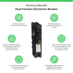 Square D – HOM120PDFC Homeline Plug-On Neutral 20 Amp Single-Pole Dual Function