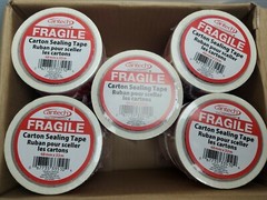 Cantech FRAGILE Carton Sealing Tape Handle w/ Care Shipping Packing (Lot of 15)