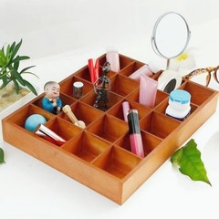 1 Pcs 13.4”x10.6”x2” Wooden Storage Divider Box Showcase Display Box Organ…