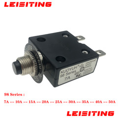 Thermal Overload Circuit Breaker KUOYUH 98 Series 7/10/15/20/25…50A 125/250VAC