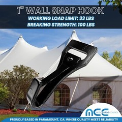 4 PCS 1″ Heavy Duty Wall Snap Hook Black Coated For 1″ Tie Down Webbing
