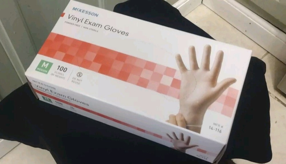 McKesson Vinyl Exam Gloves – Pack of 100, Medium (10 Available)