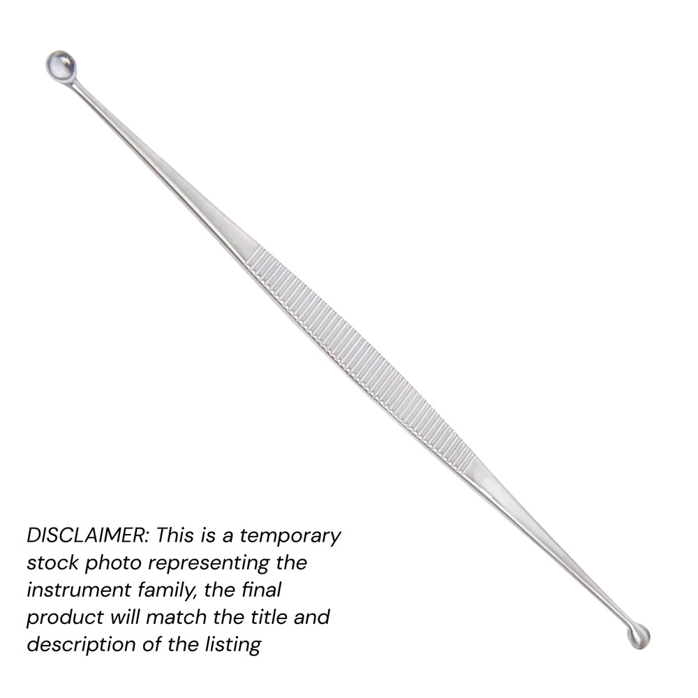 Set of 4 Martini Dermal Curettes, Dbl Ended, 6.5″, Small, (1.5×1.5/2×2 mm) Ends