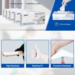 JMU Latex Gloves Disposable Exam/Medical Cleaning Gloves 5 Mil Powder Free 1000