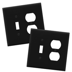 ENERLITES Toggle Light Switch/Duplex Outlet Wall Plate, Brown, 2-Gang