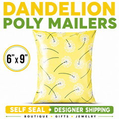 Dandelion Poly Mailers 6×9 Self Seal Designer Boutique Shipping Bags