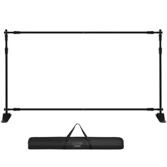 8x10Ft Banner Stand Heavy-Duty Backdrop Stand Telescopic Adjustable Repeat Step