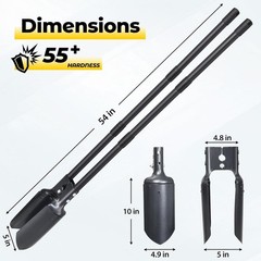 Post Hole Digger Tool, Heavy Duty Post Hole Digger with 55 Inch Handle, Dual Sha