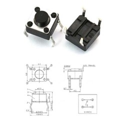 6×6×5mm Micro Tact Switch SMD Copper Tactile Push Button Circuit Board 4Pin
