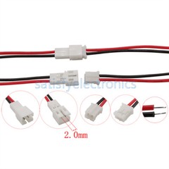 20CM JST PH 2.0 2 Pin Male Female Cable Connector Micro JST PH 2P 2.0mm Pitch