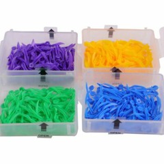 100 Pcs Dental Plastic Wedges w/ Holes Size XS/S/M/L Purple Yellow Green w. Hole