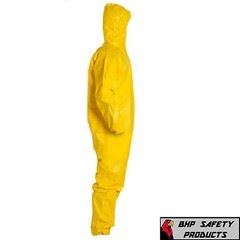 DUPONT TYCHEM TYVEK QC127S YELLOW COVERALL CHEMICAL HAZMAT SUIT 1 EACH (SZ M-4X)