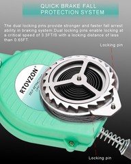 RTOVZON 50FT Self Retracting Lifeline Fall Arrest SRL Roofing Safety Lanyard