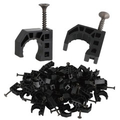 50 Pack 5/8″ J~Hook PEX Pipe Clamps with Screws, Black