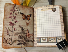 Junk Journal Handmade Booklet Book Vintage “Nature Butterfly” Pockets, Ephemera