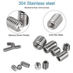340Pcs Metric Hex Socket Head Cup Point Set Screws Assortment Kit, 304 Stainless