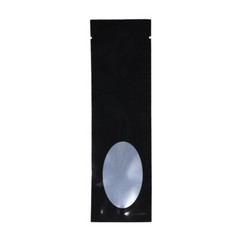 New Flat Glossy Black Open Top Mylar Bags Pouches with Window Variety Quantity