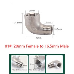 9.5-50mm Female Male Thread 304 Stainless Steel Reducing Elbow Connector Fitting