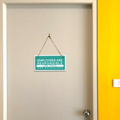 Keep Office Clutter-Free Tidy Desk Policy 5×10 Hanging Plus Sign | Office Decor
