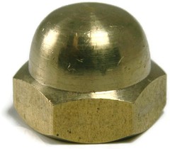 Brass Solid Hex Acorn Cap Nut UNC 5/8-11, Qty 25