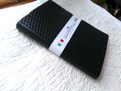 HANDMADE ITALY LEATHER LINED PAGES JOURNAL BLACK WOVEN OLD FACTORY TUSCANY NWT