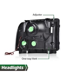 LED Headlight Assembly Black Clear Ford F250 F350 F450 F550 05-07 Excursion 05