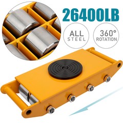 12 T 26400lbs Machinery Skates Heavy Duty Dolly Machine Movers Cargo Trolley