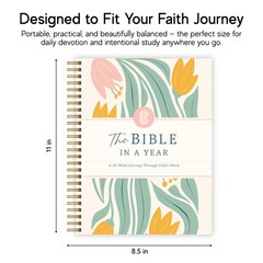 Official Spiral Bible® The Bible in a Year | 52 Week Guided 8.5 X 11, Floral