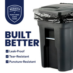 Plasticplace 95-96 Gal Trash Bags 1.2 Mil 50 Ct Black FREE SHIP